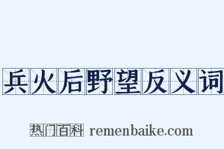 兵火后野望反义词是什么意思的图片